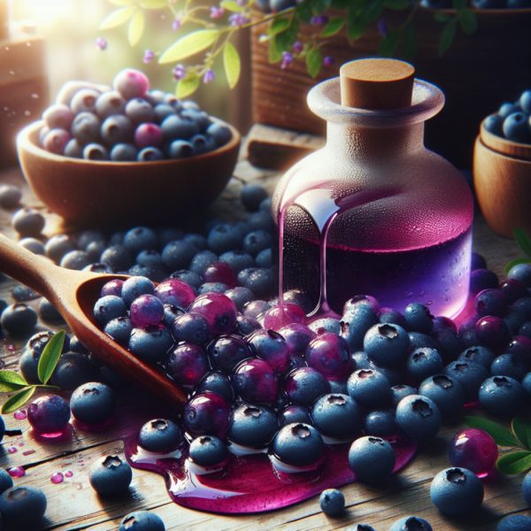 بطری اسانس ذغال اخته خوراکی مناسب برای دسر و نوشیدنی